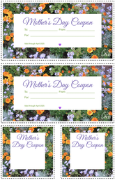 4 colorful images to be used for creating DIY coupons for Mom